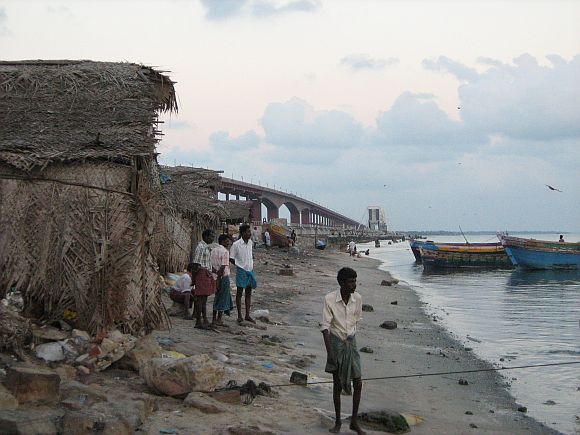 The Pamban bridge that connects the Rameswaram island to the mainland