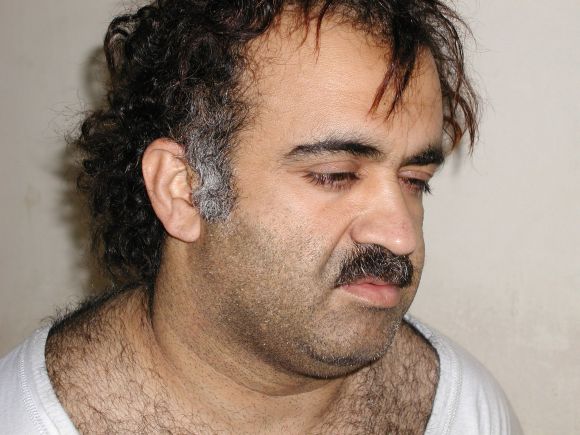Khalid Sheikh Mohammed is shown in this file photograph during his arrest on March 1, 2003