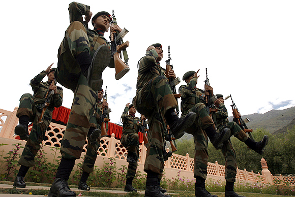 Indian soldiers in Drass, Kashmir