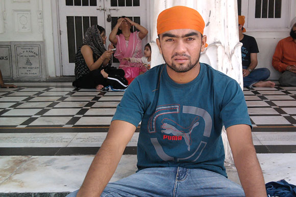 Lieutenant Navdeep on a trip to the Golden Temple in Amritsar. His parents go there often seeking solace for their grief
