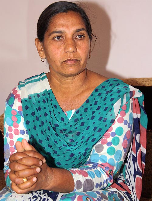 Lieutenant Navdeep's mother at the family home in Gurdaspur. Her grief is heartbreaking