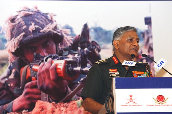 Army Chief General VK Singh addressing a gathering