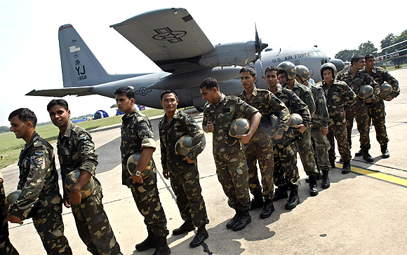 The Indian Air Force's Garud officers at a joint exercise between the IAF and the US Air Force