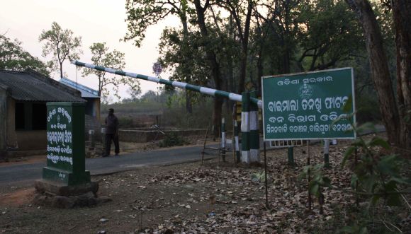 A police check-post is seen in the remote Kandhamal district of Odisha from where two Italians were abducted by Maoists in March, 2012