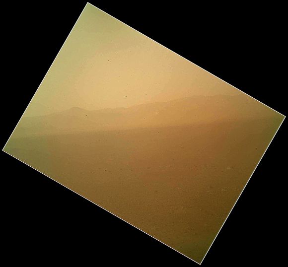 This view of the landscape to the north of NASA's Mars rover Curiosity was acquired by the Mars Hand Lens Imager on the afternoon of the first day after landing.