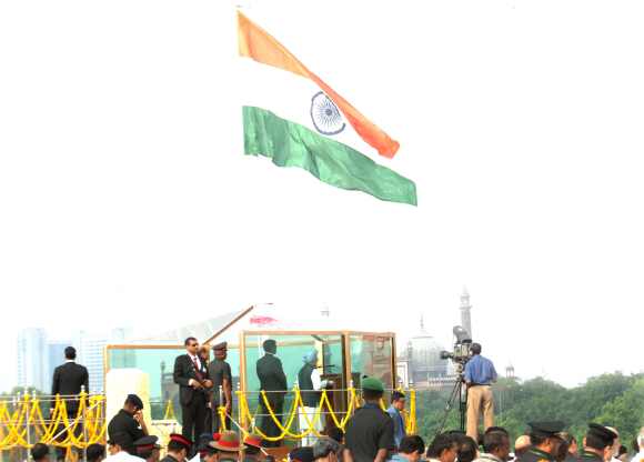 Dr Singh addresses the nation on the occasion of 66th Independence Day from the ramparts of Red Fort