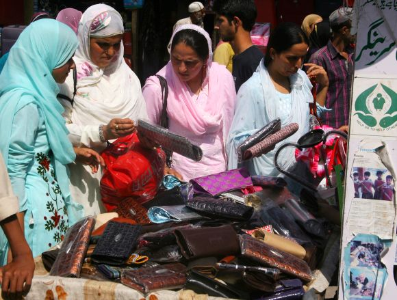 Women were seen busy marketing ahead of Eiul-Fitr celebrations in Srinagar