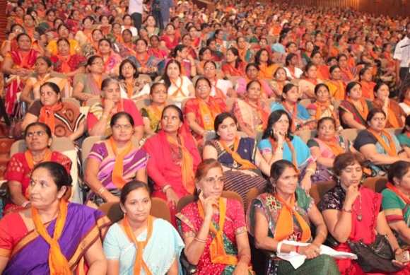 Women at an event chaired by Narendra Modi