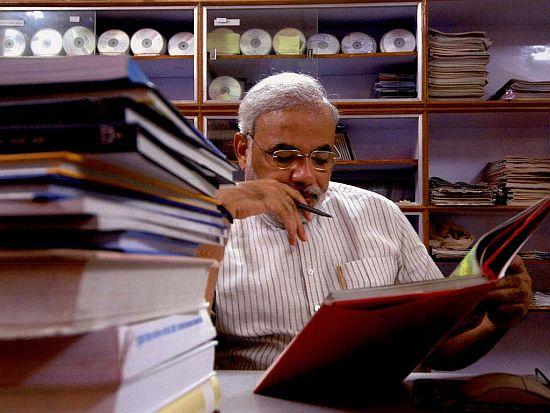 Narendra Modi busy at work