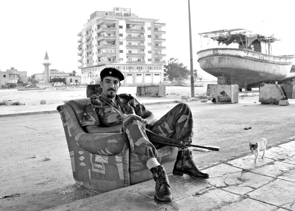 Libyan Rebel at the Old Shipyard of Benghazi