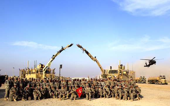 The last US military convoy prepares to leave Iraq in Nasiriyah, December 17, 2011