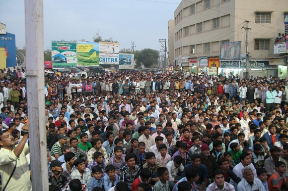 Thousands turned up to listen to Rawal