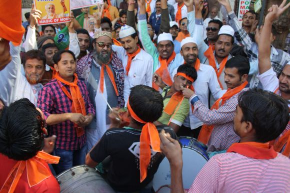 Celebrations in Ahmedabad after the BJP's victory