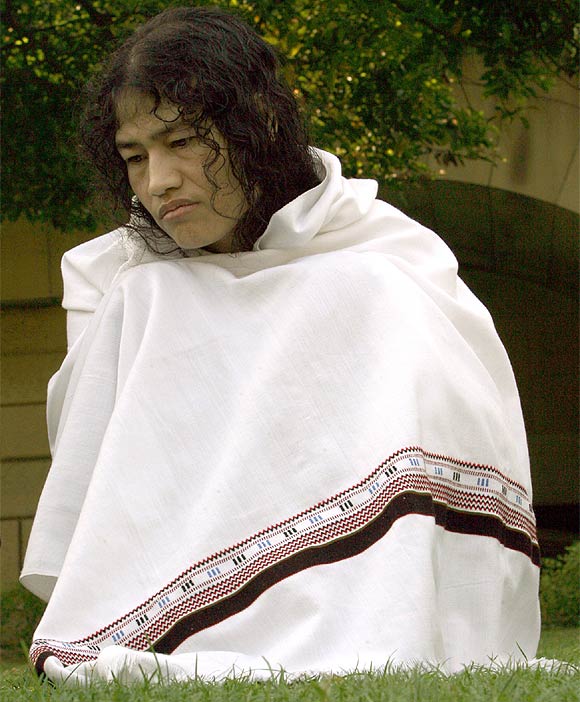 Irom Sharmila Chanu at an interview with Reuters in New Delhi