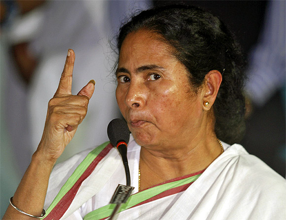 Chief Minister of West Bengal Mamata Banerjee at a news conference after a meeting of her Trinamool Congress party in Kolkata