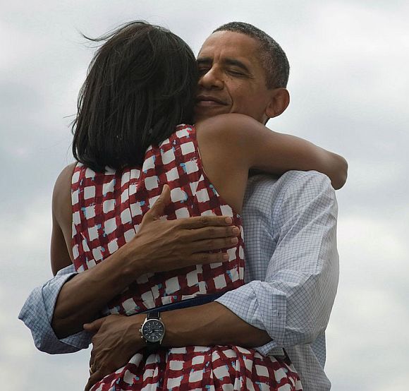 Barack Obama with wife Michelle