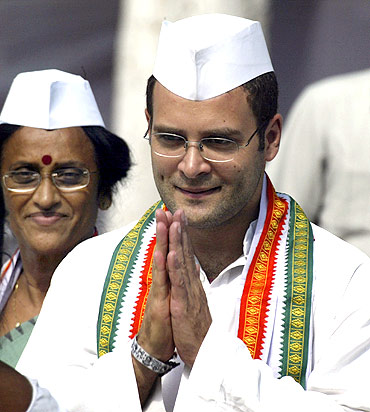 Congress leader Rahul Gandhi campaigns