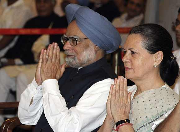 PM Manmohan Singh with Congress President Sonia Gandhi