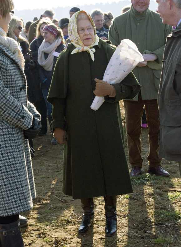 Queen Elizabeth attends a tree planting ceremony in the Diamond Jubilee Wood on her Sandringham Estate in Norfolk, eastern England February 3