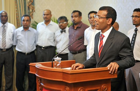 Then Maldives president Mohamed Nasheed