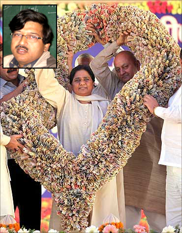 Uttar Pradesh Chief Minister Mayawati. Inset: Dr Arvind Mohan