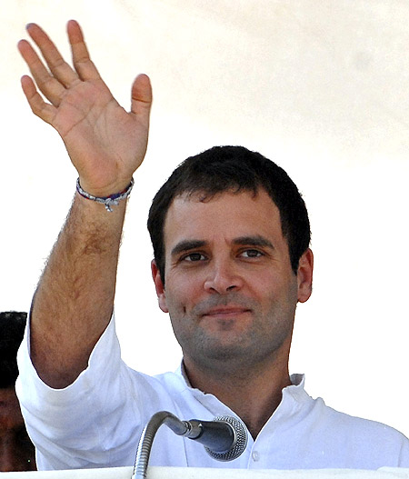 Rahul Gandhi at an election rally