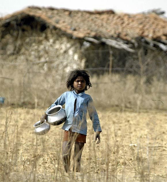 Bundelkhand in Uttar Pradesh and Madhya Pradesh has been battling with water shortage for many years. Photograph: Pawan Kumar/Reuters
