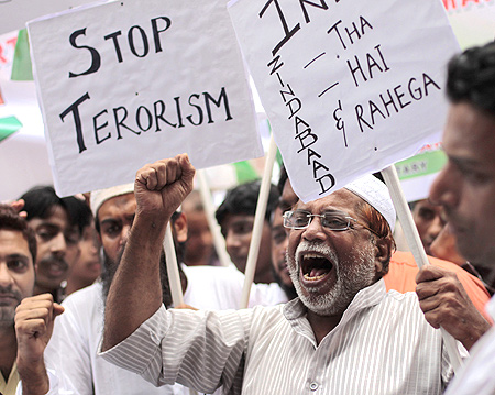 A anti-terror rally in Mumbai after the bomb blast outside the Delhi high court last September