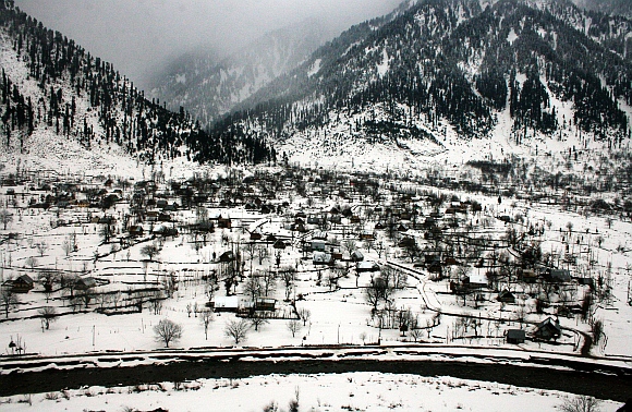 A view of Sonamarg covered with snow