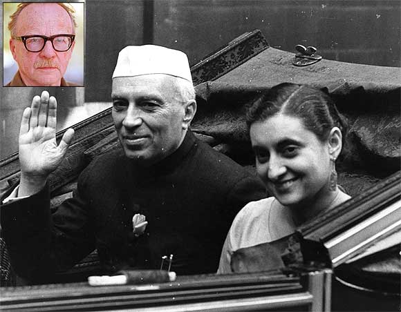 Archive image of Jawaharlal Nehru with his daughter Indira Gandhi (Inset) Jan Myrdal