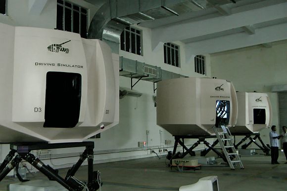 The driving simulator for the Arjun tank developed by CVRDE Chennai