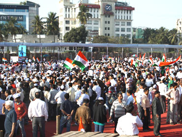 A rally in support of the Lokpal Bill