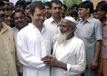 Congress General Secretary Rahul Gandhi on one of his many trips to Uttar Pradesh