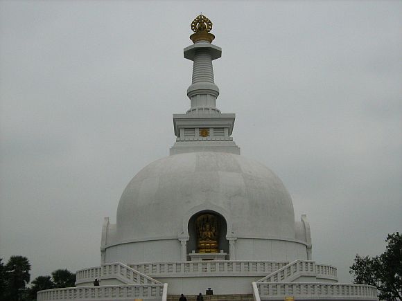 The Japanese have built a majestic temple in Vaishali for Buddha, which is called the Peace Pagoda of the World