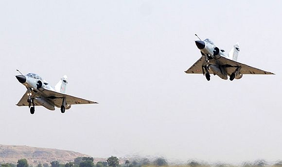IAF Mirage 2000 aircraft in action.