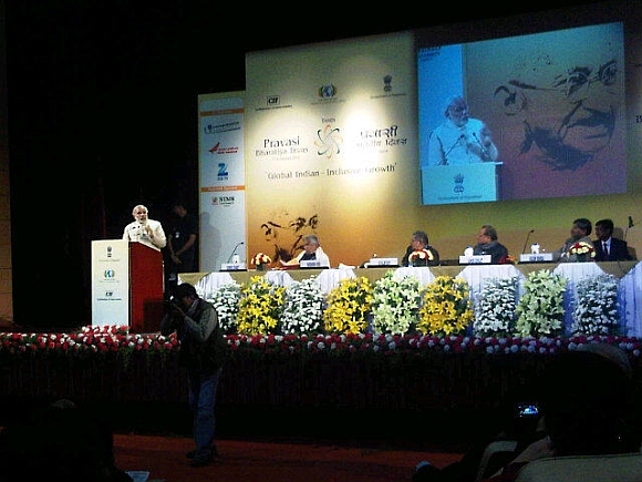 Gujarat CM delivers a speech at the Pravasi Bharatiya Divas in Jaipur