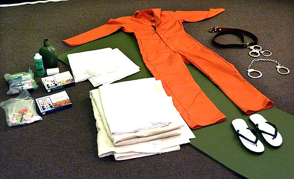 Items which are given to detainees are displayed at the US naval base at Guantanamo Bay