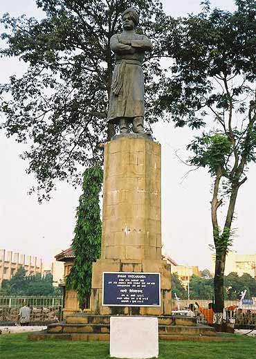 Swami Vivekananda's statue near the Gateway of India in Mumbai.