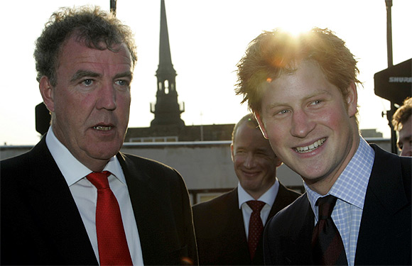 A file photo of Jeremy Clarkson with Britain's Prince Harry