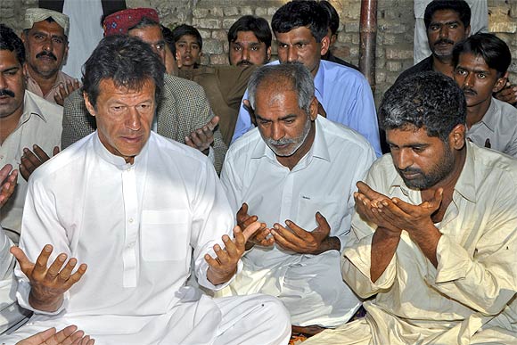 Imran Khan with his supporters