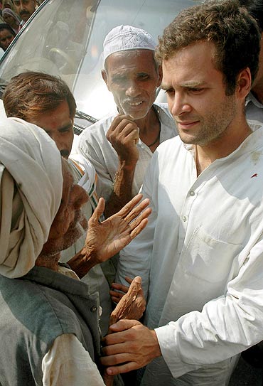 Rahul Gandhi during an election campaign in Uttar Pradesh