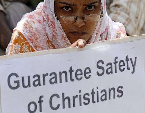 File photo of a demonstration seeking safety for Christians