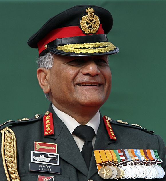 Army chief General V K Singh attends the Army Day parade in New Delhi
