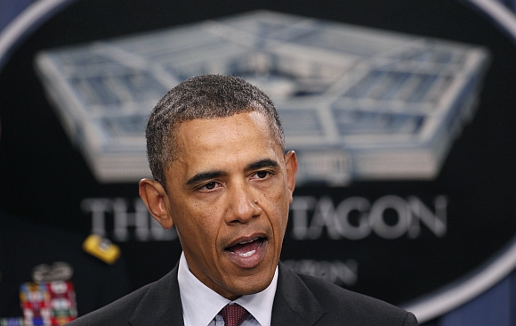 US President Barack Obama speaks about the Defence Strategic Review at the Pentagon in Washington on Jan 5