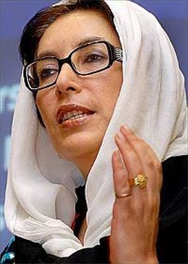 Then Pakistan prime minister Benazir Bhutto, who Ijaz warned about a possible coup