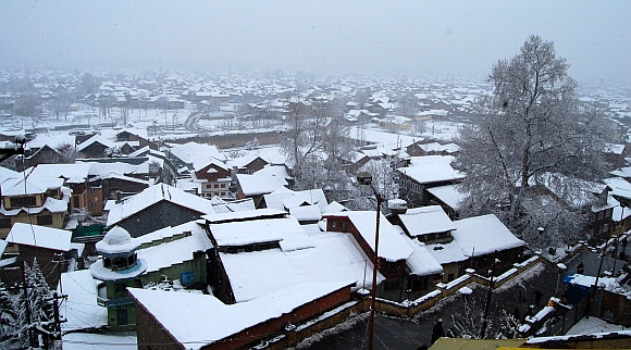 An aerial view of Srinagar
