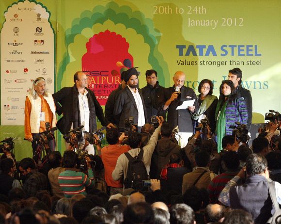 Organisers announce the cancellation of a televised speech by Salman Rushdie at the annual Literature Festival in Jaipur, on Tuesday