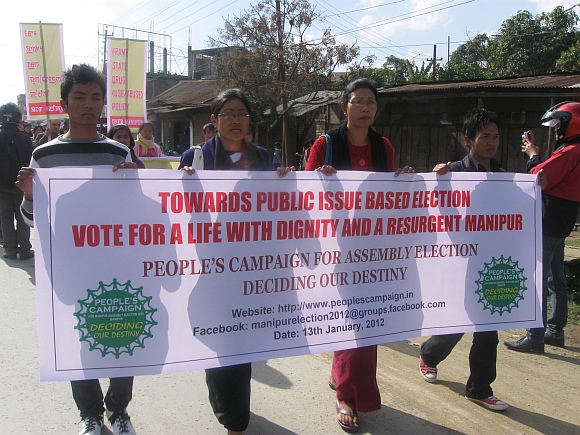 A public rally organised by People's Campaign for Election 2012 in Imphal