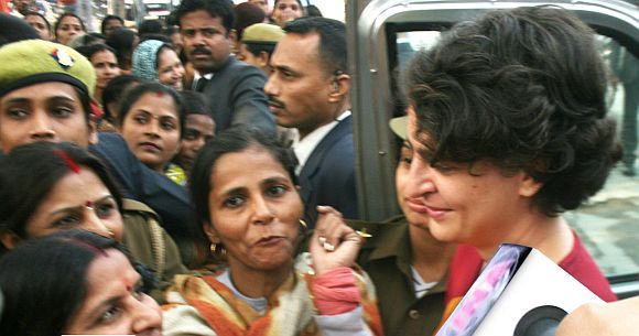Priyanka Gandhi campaigning for her mother in Rae Bareli