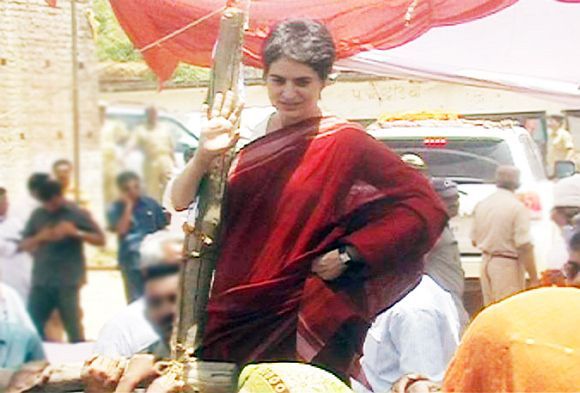 Priyanka Vadra campaigns in the 2012 assembly election.